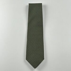 Vintage Alfred Dunhill Green and Gold Geometric Silk Tie Paris